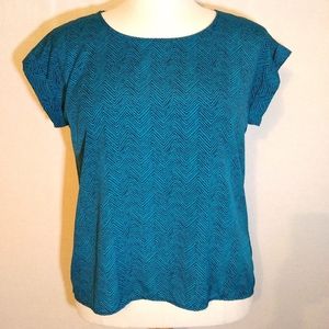 Forever 21 Thin Chevron Teal Blouse